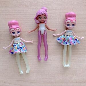 Hairmazing Collectible Mini Dolls - With Pink Heads and Accessories